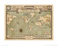 Kunstdruk Fantastic Beasts - Mappa Mundi 50x40cm