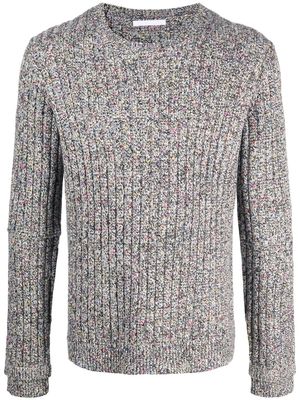 Helmut Lang pull en maille mouchetée à encolure ras du cou - Noir