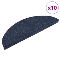 VidaXL Trapmatten zelfklevend 10 stuks 56x17x3 cm blauw halfrond