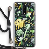 Tropical Palms Dark: OnePlus 7 Transparant Hoesje met koord