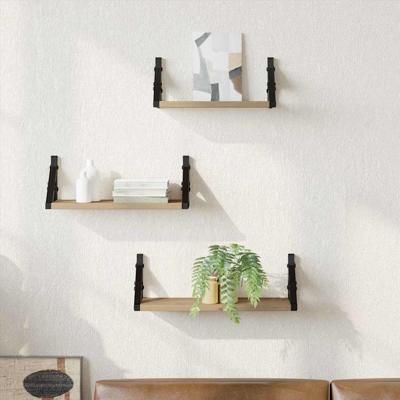 Wandplankenset 3 pcs artisanaal eikenkleurig 37 x 12 x 13 cm