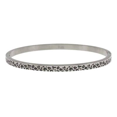 Kalli Bangle Armband Panter 4 mm Zilver