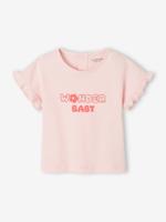 T-shirt voor baby's met boodschap in biologisch katoen lichtroze