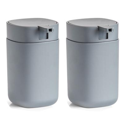Zeeppompje/dispenser kunststof - 2x - grijs - 9 x 12 cm - modern