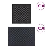 VidaXL 20-delige keukendoekenset katoen zwart en grijs