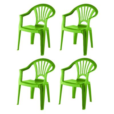 Camping Kinderstoel van kunststof - 4x - groen - 37 x 31 x 51 cm