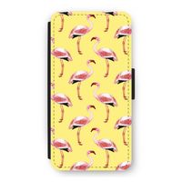 Flamingo's geel: iPhone 12 Pro Flip Hoesje