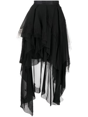 SHIATZY CHEN jupe en tulle Genisis à design asymétrique - Noir