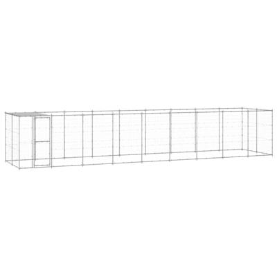 Hondenkennel met dak 21,78 m² gegalvaniseerd staal