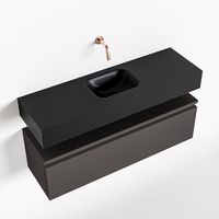 Toiletmeubel Mondiaz Andor | 100 cm | Meubelkleur Dark grey | Lex vrijhangend wastafel Urban Midden | Zonder kraangat