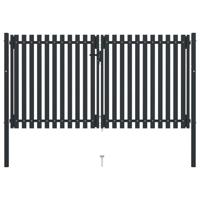 Poort dubbel 306x150 cm staal antraciet