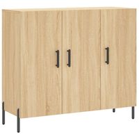 vidaXL Dressoir 90x34x80 cm bewerkt hout sonoma eikenkleurig - thumbnail