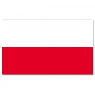 Luxe vlag Polen met wapen - 100 x 150 cm - polyester - met ringen - landen
