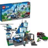 LEGO 60316 City Politiebureau, Speelgoedauto, Vuilniswagen en Helikopter Kinderen +6 Jaar, Set Avonturen