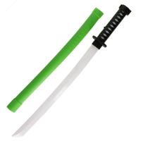 Zwaard voor een Ninja - verkleed speelgoed - 68 cm - kunststof - groen - kind/adults - lichtgevend