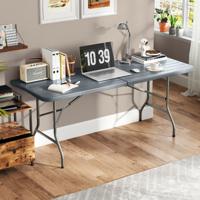 Tuintafel met HDPE-tafelblad & Draaggreep Opvouwbare Campingtafel Balkon Tafel Grijs