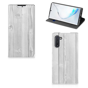 Samsung Galaxy Note 10 Book Wallet Case White Wood