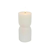 LED Kaars Ribbel 7x15 cm Wit