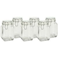 Voorraadpot/bewaarpot - 6x - Caja - 1.2L - glas - met beugelsluiting - D11 x H17 cm - thumbnail