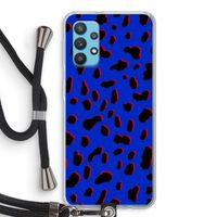 Blue Leopard: Samsung Galaxy A32 4G Transparant Hoesje met koord