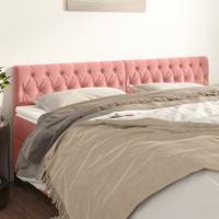 Hoofdborden 2 st 90x7x78/88 cm fluweel roze