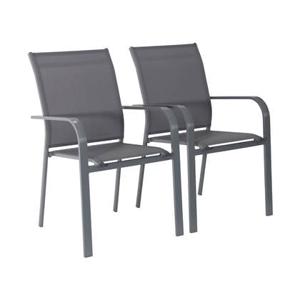 sweeek - Stapelen tuinstoelen van aluminium en textileen (Set van 2)