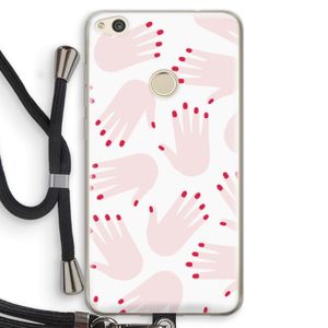 Hands pink: Huawei Ascend P8 Lite (2017) Transparant Hoesje met koord
