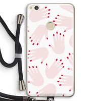 Hands pink: Huawei Ascend P8 Lite (2017) Transparant Hoesje met koord
