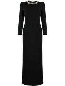 Jenny Packham robe longue Thetis à ornements en cristal - Noir