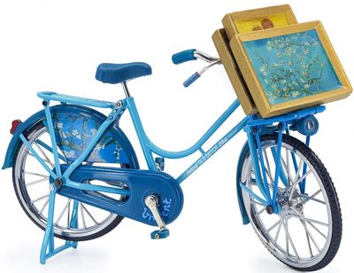 Matix miniatuurfiets bloesem Van Gogh 30 cm metaal blauw Matix miniatuurfiets bloesem Van Gogh 30 cm metaal blauw