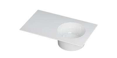 Wastafel UFO porselein rond rechts zonder kraangat 80 cm x 48 cm x 18 cm Glans wit 0300920