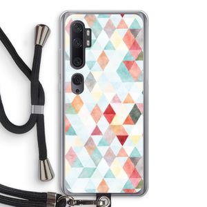Gekleurde driehoekjes pastel: Xiaomi Mi Note 10 Transparant Hoesje met koord