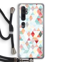 Gekleurde driehoekjes pastel: Xiaomi Mi Note 10 Transparant Hoesje met koord