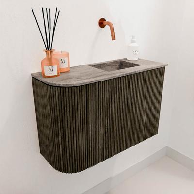Toiletmeubel Mondiaz Joya Dlux | 61.6 cm | Meubelkleur Shadow | Faye wastafel Oza Wasbak Rechts | Zonder kraangat(en)