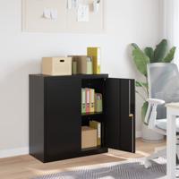 Archiefkast 79x40x90 cm staal zwart