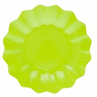 Feestbordjes met schulprand - 8x - lime groen - rond - karton - 27 cm