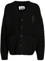 izzue cardigan à patch logo - Noir