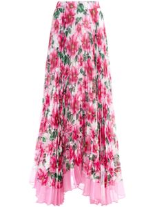 alice + olivia jupe longue plissée à fleurs - Rose