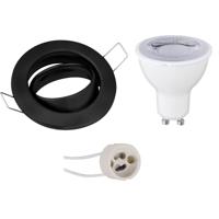 Dimbare LED Spot Set GU10 - Mat Zwart - Kantelbaar 6W Warm Wit