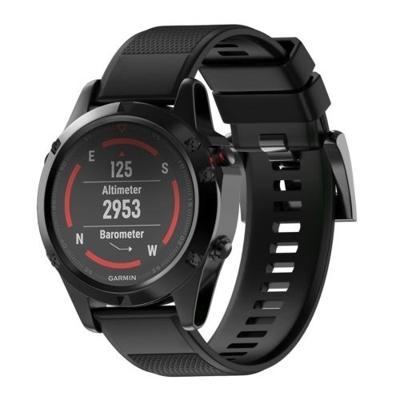 Snelle verwijderbare siliconen polsband voor fenix 5 22mm (zwart)