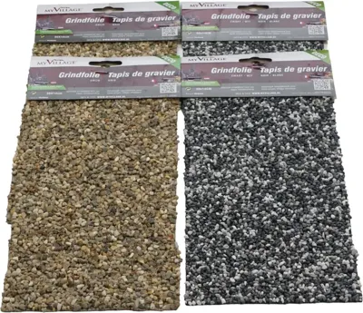 My village deco mix gravelfilm grijs & zwart/wit 30x14cm