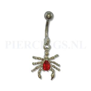 Navelpiercing schorpioen rood