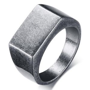 Edelstaal zegelring Heren Mendes Used Look