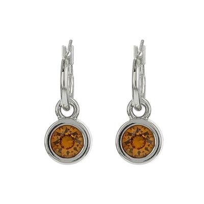 Biba Hang Oorbellen met Swarovski Steentje Topaz