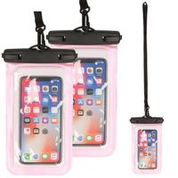Set van 3x stuks Bellatio Design waterdicht telefoonhoesje voor alle telefoons tot 6 inch roze - Telefoonhoesjes