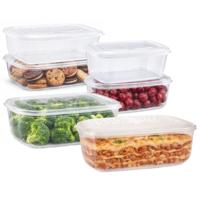 Plasticforte Vershoudbakjes set Classic - 6x stuks - vriezer / magnetron - kunststof - diverse maten