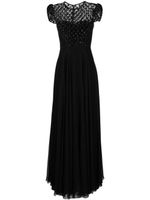 Jenny Packham robe longue plissée Vida à perles - Noir