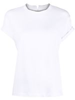 Brunello Cucinelli t-shirt à détail de chaîne - Blanc