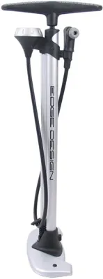 Hogedrukpomp Edge staal met Manometer en Duokop (Presta/Auto)