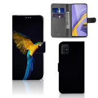 Samsung Galaxy A51 | Telefoonhoesje | Met pasjeshouder | Papegaai